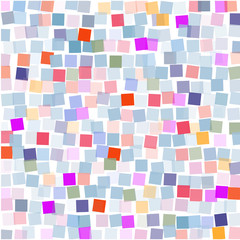 Mosaic of  colorful squares on a white background. 