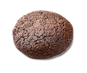 Chocolate cookie on white background