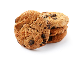 Tasty cookies on white background