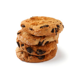 Tasty cookies on white background