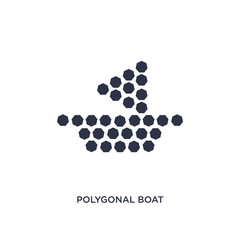 polygonal boat of small triangles icon on white background. Simple element illustration from geometry concept.