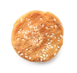 Tasty cookie on white background