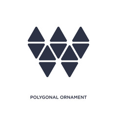 polygonal ornament icon on white background. Simple element illustration from geometry concept.