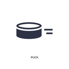 puck icon on white background. Simple element illustration from hockey concept.