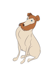 Fototapeta premium dog sitting, lines, vector