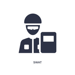swat icon on white background. Simple element illustration from law and justice concept.