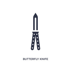butterfly knife icon on white background. Simple element illustration from law and justice concept.