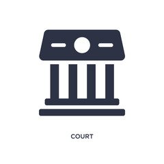 court icon on white background. Simple element illustration from law and justice concept.