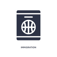 immigration icon on white background. Simple element illustration from law and justice concept.