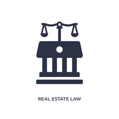 real estate law icon on white background. Simple element illustration from law and justice concept.