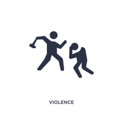 Fototapeta na wymiar violence icon on white background. Simple element illustration from law and justice concept.