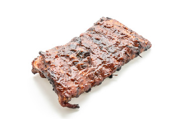 grilled barbecue ribs pork isolated on white
