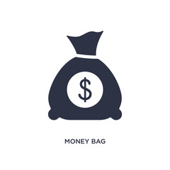 money bag icon on white background. Simple element illustration from strategy concept.