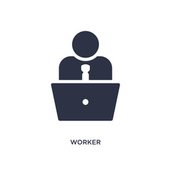 worker icon on white background. Simple element illustration from strategy concept.