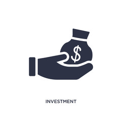 investment icon on white background. Simple element illustration from strategy concept.