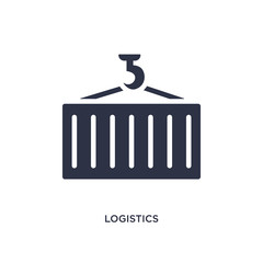 logistics icon on white background. Simple element illustration from strategy concept.
