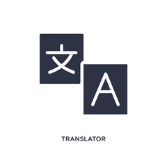 translator icon on white background. Simple element illustration from strategy concept.