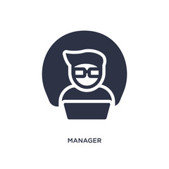 manager icon on white background. Simple element illustration from strategy concept.