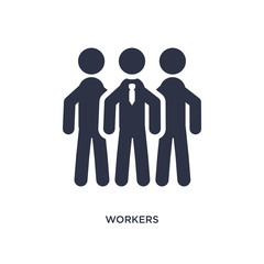 workers icon on white background. Simple element illustration from strategy concept.