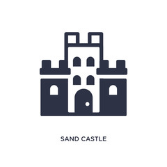 sand castle icon on white background. Simple element illustration from summer concept.