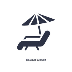 beach chair icon on white background. Simple element illustration from summer concept.
