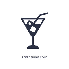 refreshing cold drink icon on white background. Simple element illustration from summer concept.