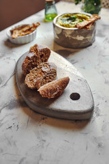 Rye bread, cut into slices
