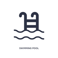 swimming pool ladder icon on white background. Simple element illustration from summer concept.