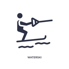 waterski icon on white background. Simple element illustration from summer concept.