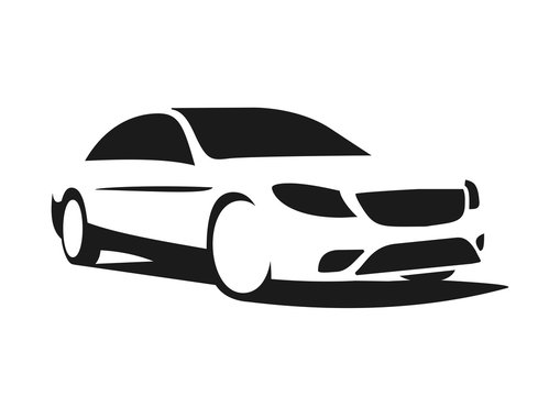 logo, black silhouette of car