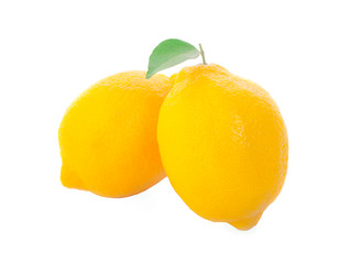 Lemon on white background