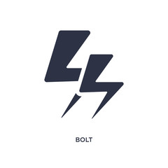 bolt icon on white background. Simple element illustration from weather concept.
