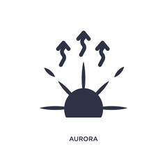 aurora icon on white background. Simple element illustration from weather concept.