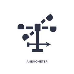 anemometer icon on white background. Simple element illustration from weather concept. - obrazy, fototapety, plakaty