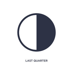 last quarter icon on white background. Simple element illustration from weather concept.