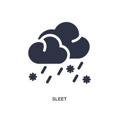 sleet icon on white background. Simple element illustration from weather concept.