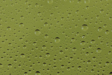 ガラスに付いた水滴 背景緑