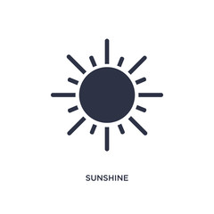 sunshine icon on white background. Simple element illustration from weather concept.