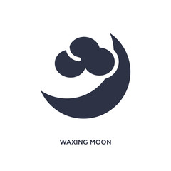waxing moon icon on white background. Simple element illustration from weather concept.