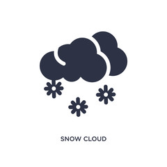 snow cloud icon on white background. Simple element illustration from weather concept.