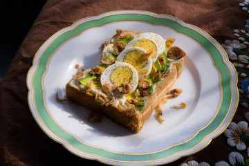 avocado and eggs bread, toast