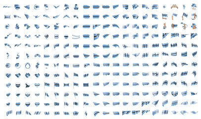 very big collection of vector flags of the Botswana