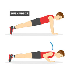 Man doing push ups in the gym. Arm workout