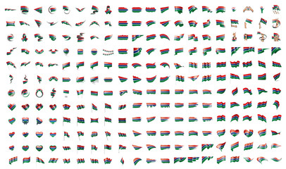 very big collection of vector flags of the Gambia