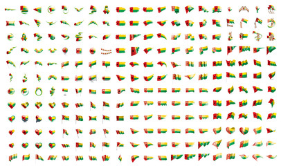very big collection of vector flags of the Guinea Bissau