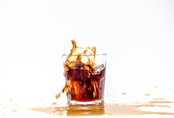 splash in glass isolated on white background