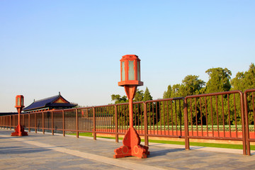 Naklejka premium Beijing tiantan park woodiness lamps and lanterns