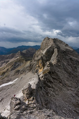 The Alps. Landscapes. pointed spiky rock peaks