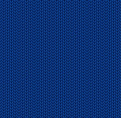 The Seamless blue knitted background.