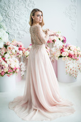 Fototapeta premium beautiful girl in a long dress
